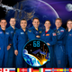 The Expedition 68 crew. From left are, NASA astronaut Frank Rubio; Roscosmos cosmonaut Dmitri Petelin; Japan Aerospace Exploration Agency (JAXA) astronaut Koichi Wakata; NASA astronauts Josh Cassada and Nicole Mann; and Roscosmos cosmonauts Sergey Prokopyev and Anna Kikina.